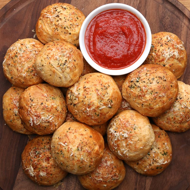 Pepperoni and Bacon Pizza Bombs