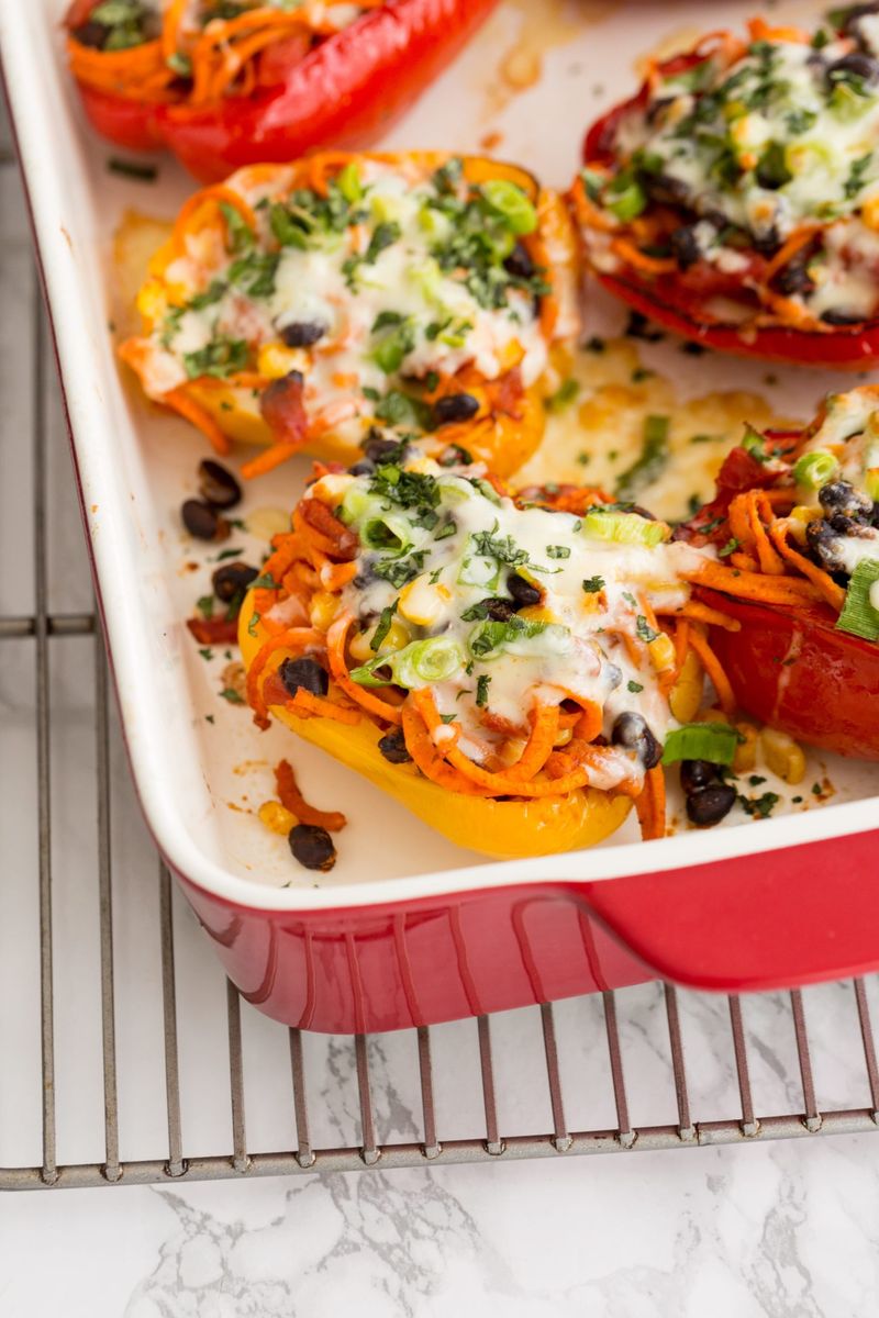 Sweet Potato–Black Bean Stuffed Peppers