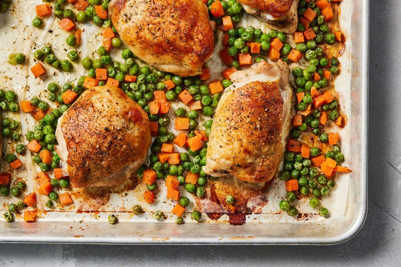 One-Pan Chicken And Peas