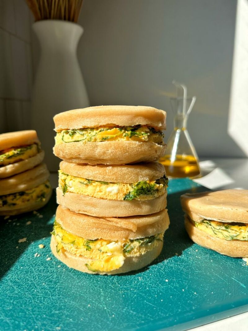 Scrambled Egg Sandwich with Feta and Arugula