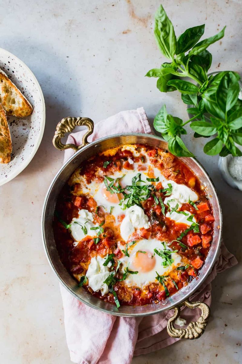 Baked Eggs in Marinara with Turkey Sausage