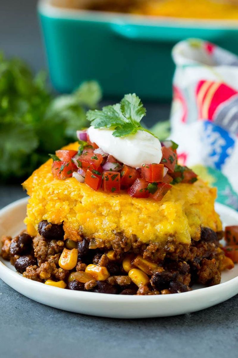 Tamale Pie with Jiffy Topping