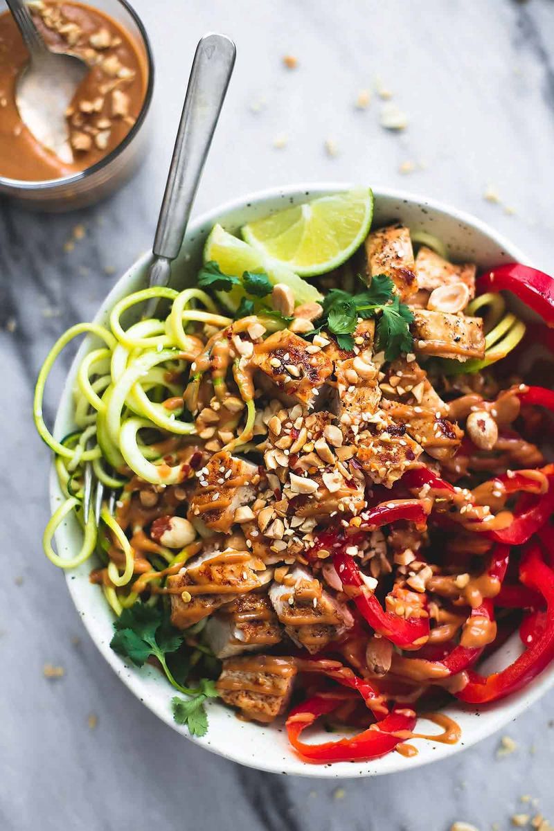 Thai Peanut Chicken Zoodles