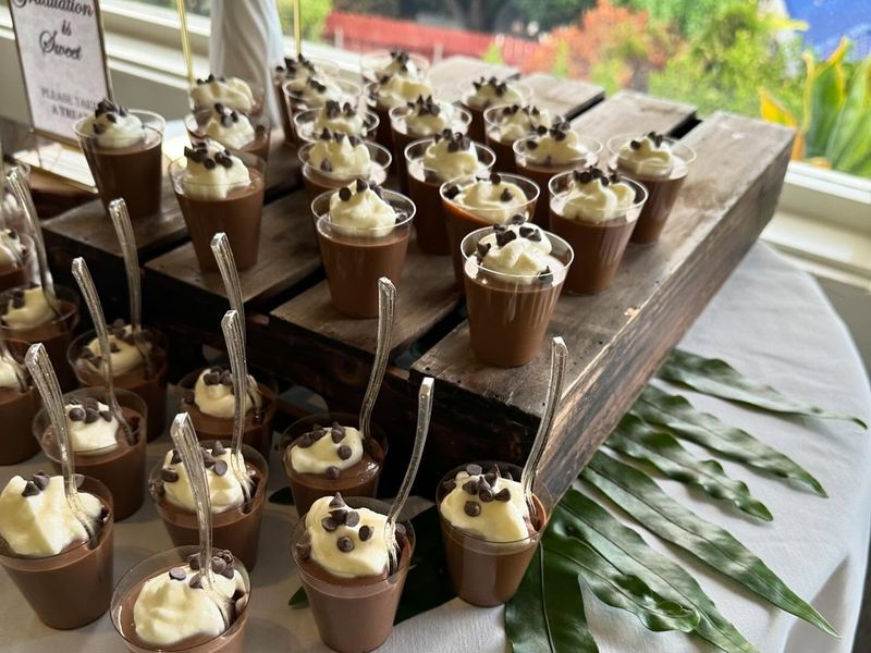 Chocolate Mousse Cups With Graduation Picks