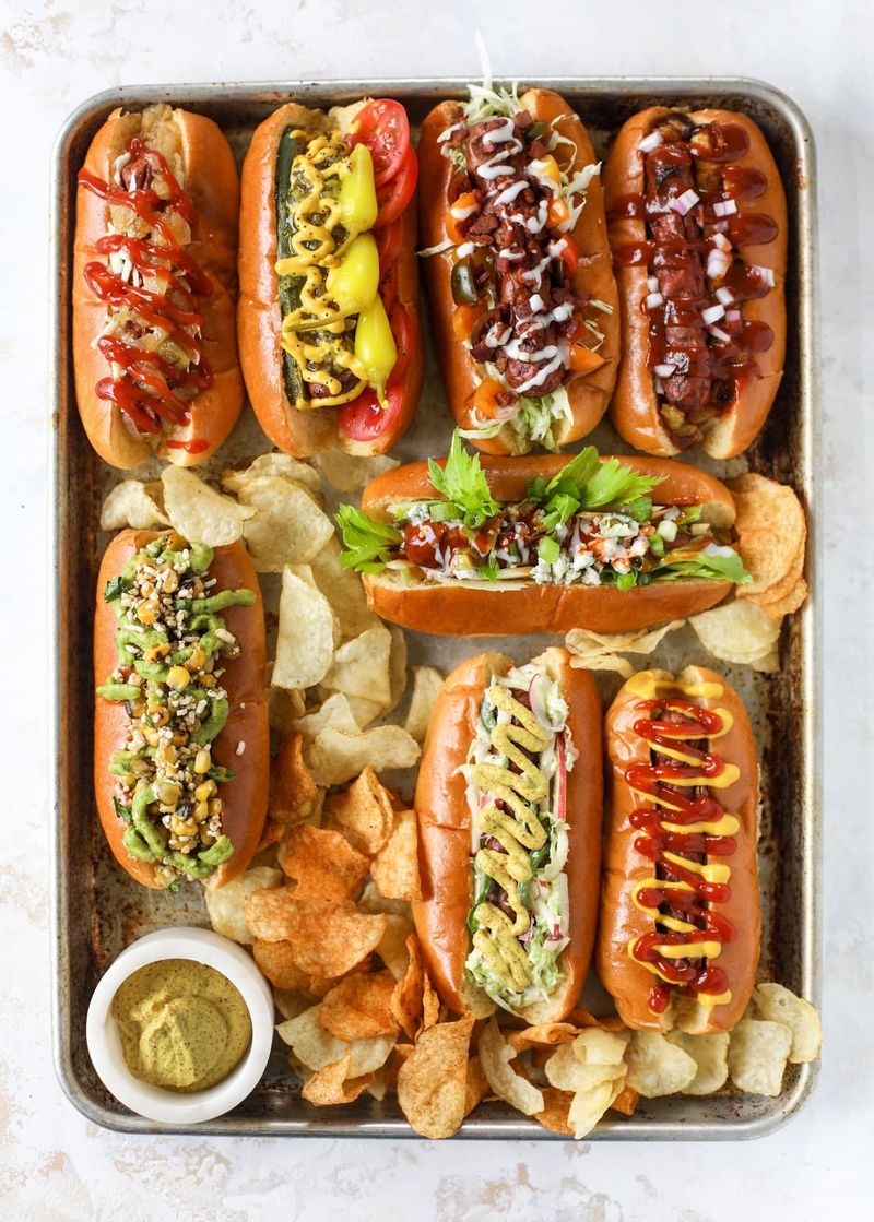 All-American Hot Dogs With Toppings Bar