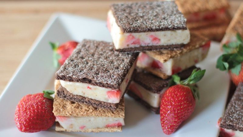 Strawberry Banana Ice Cream Sandwiches