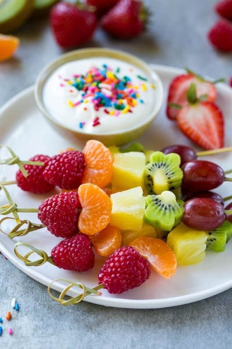 Fruit Kabobs With Marshmallow Tassels