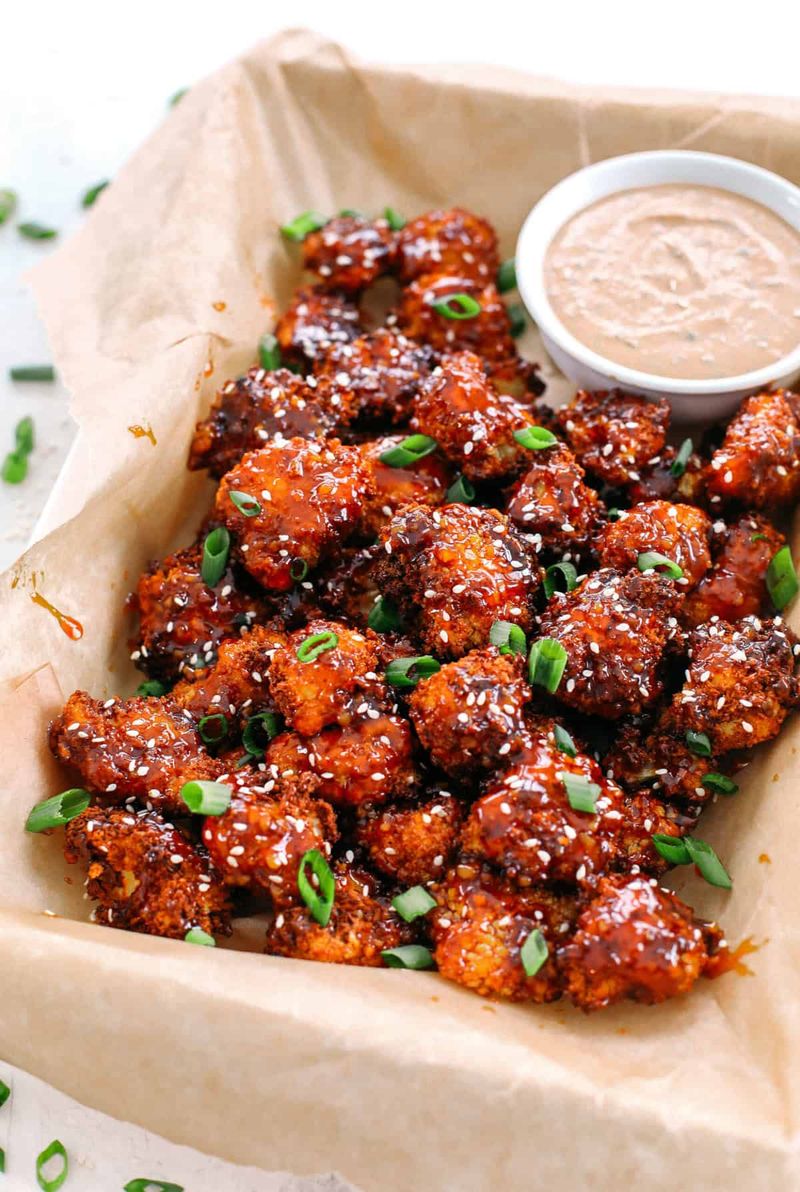 Crispy Hot Honey Cauliflower Nuggets