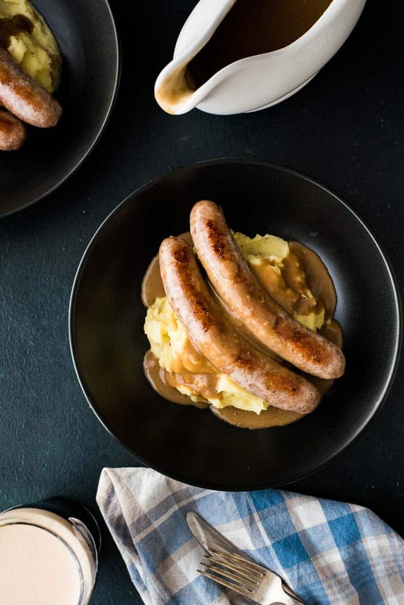 Bangers & Mash with Guinness Gravy (No Onions)