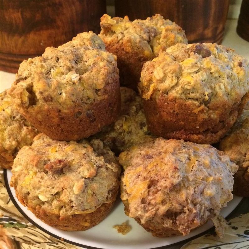 Savory Sausage, Cheese, and Oat Muffins