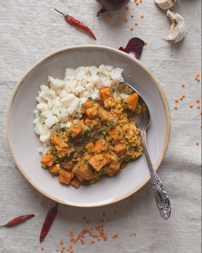 Cauliflower Rice Curry with Sweet Potato