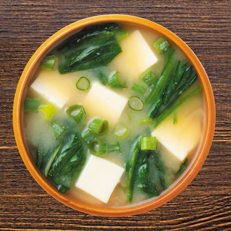 Miso Soup with Tofu and Greens