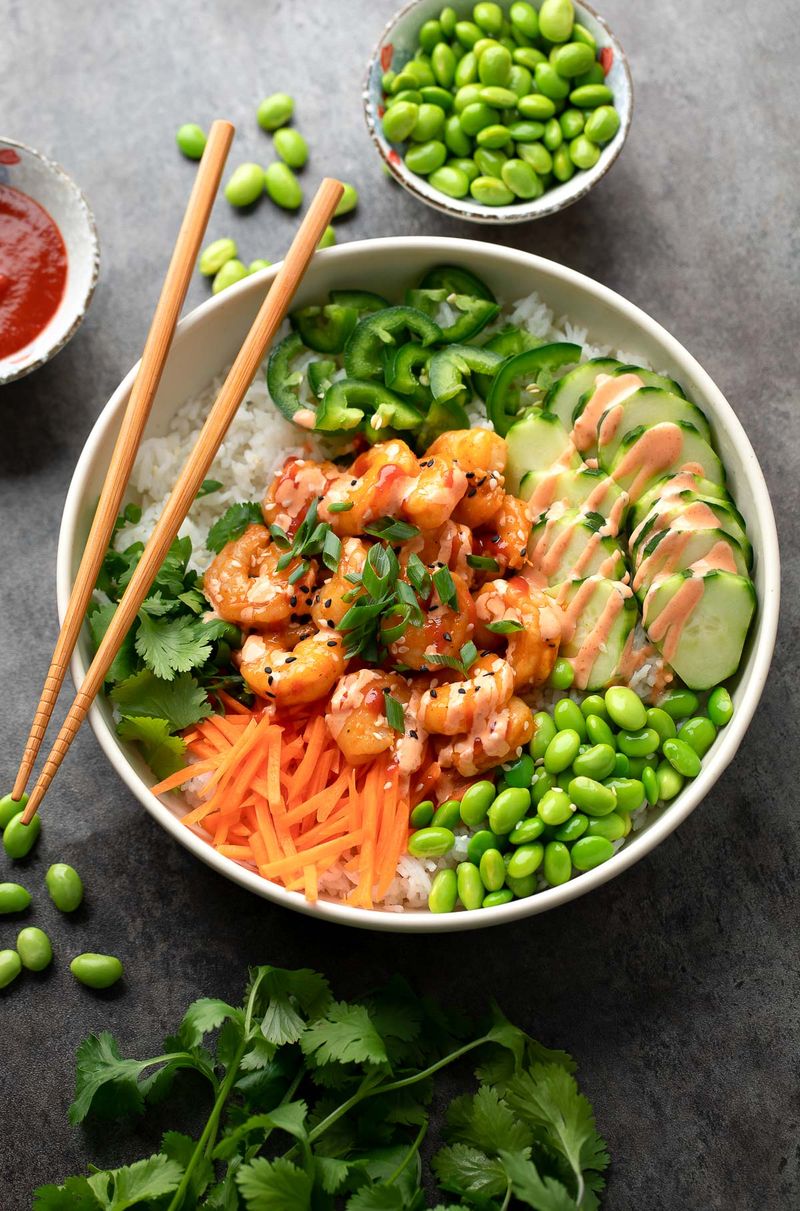 15-Minute Garlic Shrimp & Rice Bowls