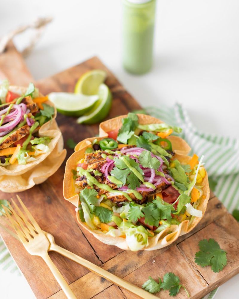 Fiesta Salads in Tortilla Bowls