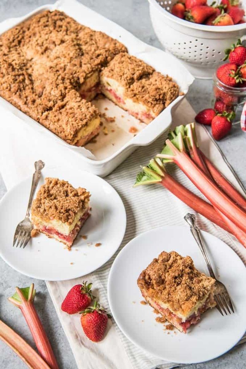 Strawberry Rhubarb Breakfast Cake