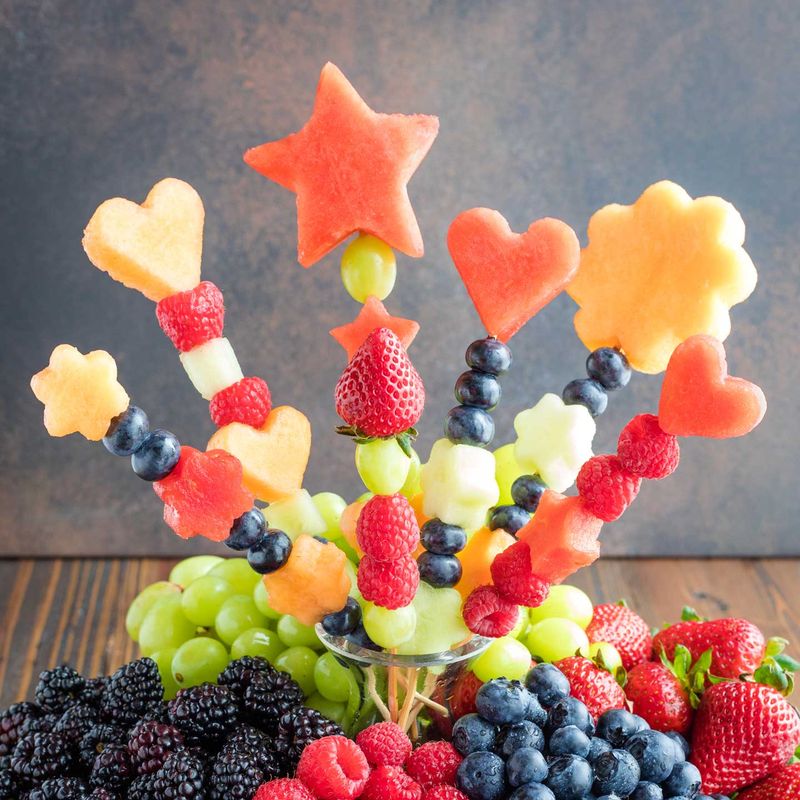 Fresh Fruit Skewers with Honey Yogurt Dip