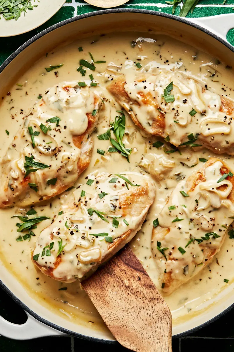 Tarragon Chicken With Snap Peas