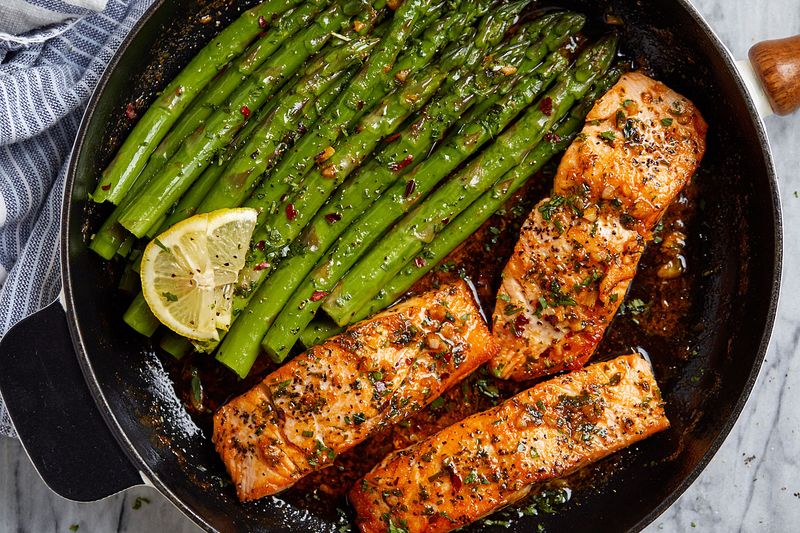 Herb-Crusted Salmon with Asparagus