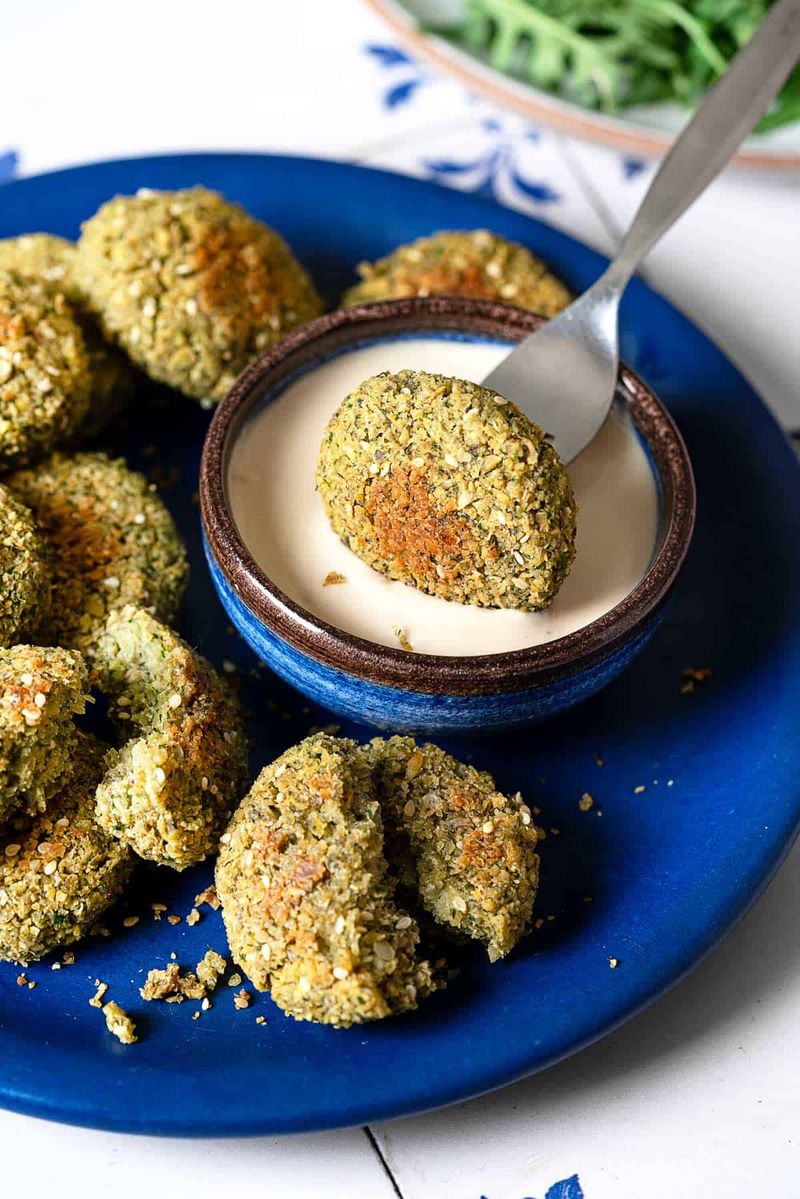 Baked Falafel with Tahini Sauce