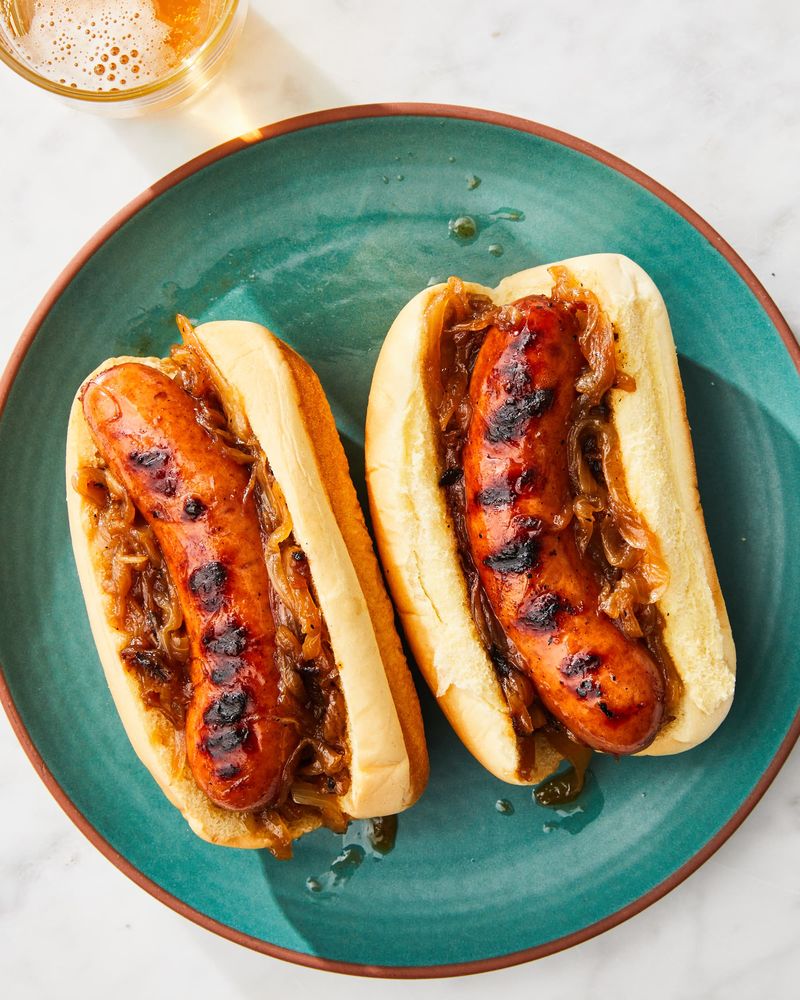 Beer-Simmered Bratwurst Sandwiches