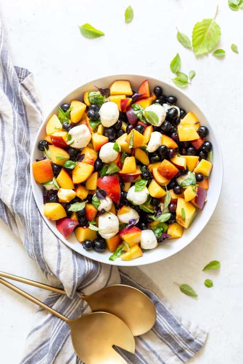 Blueberry Nectarine Caprese Salad