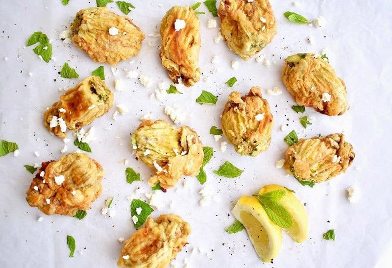Feta-Stuffed Zucchini Blossoms