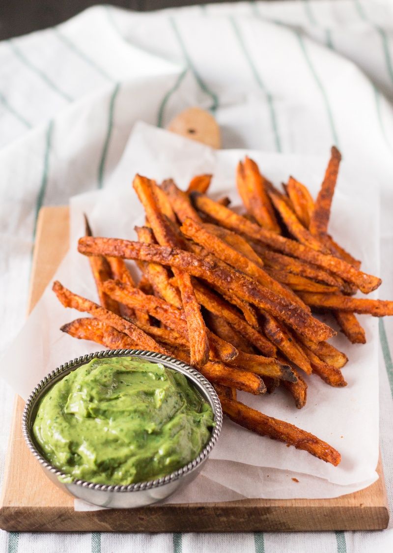 Sweet Potato Fries with Avocado Dip