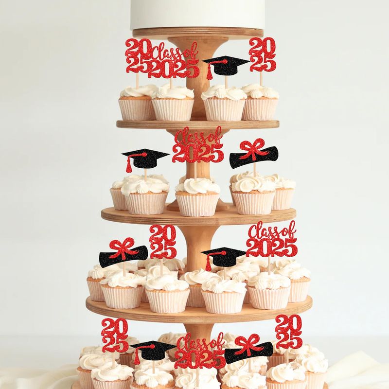 Cupcake Tower With Graduation Theme