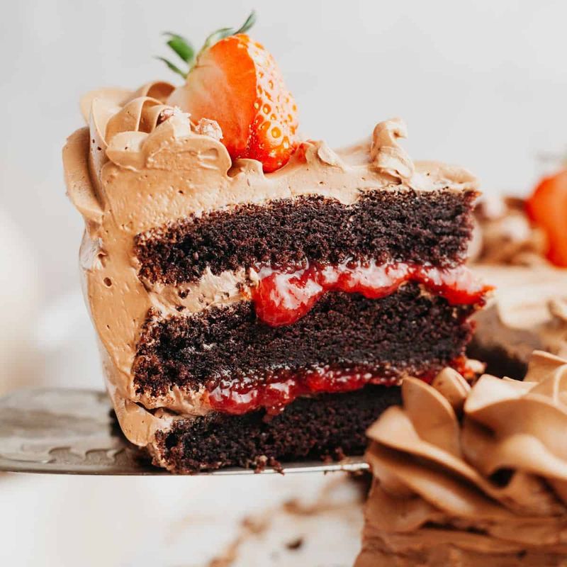 Chocolate Cake With Strawberry Filling