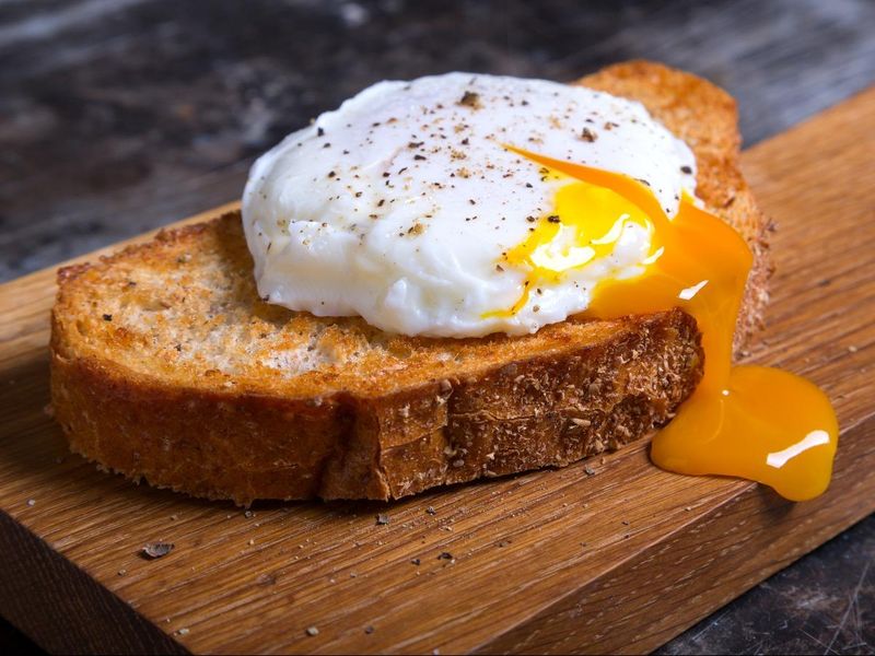 Poached Eggs on Buttered Toast