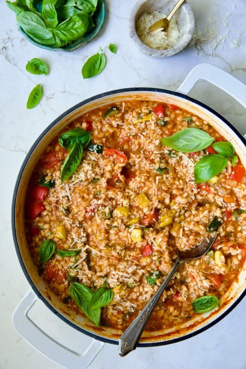 Mediterranean Vegetable and Barley Risotto
