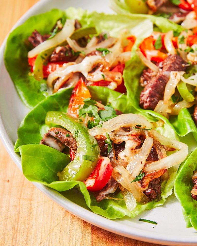 Philly Cheesesteak Lettuce Wraps