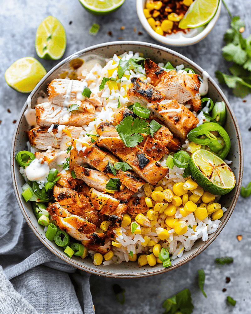 Mexican Corn & Chicken Bowls