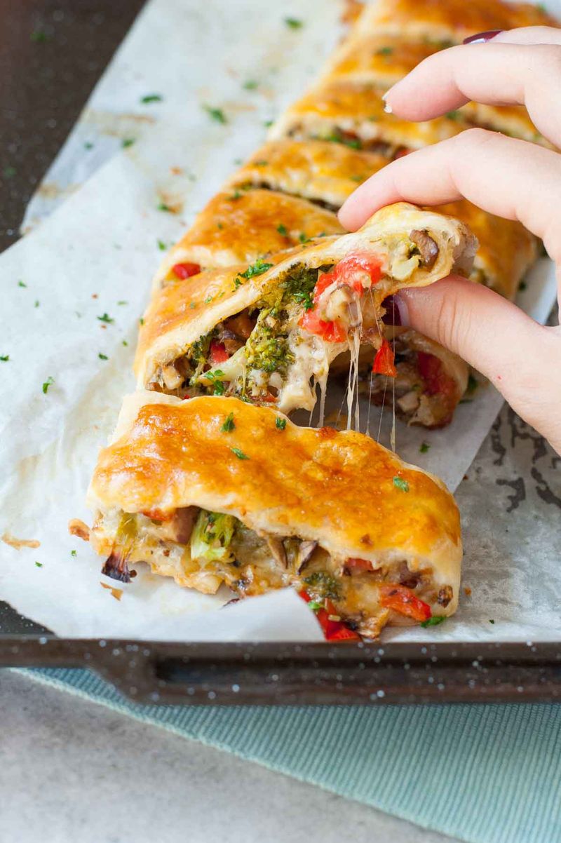 Vegetable & Cheese Puff Pastry Strudel