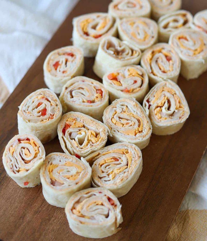 Turkey and Cheese Roll-Ups with Raw Veggies