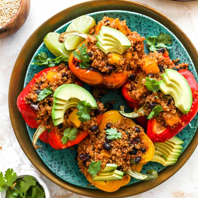 Quinoa and Black Bean Stuffed Peppers