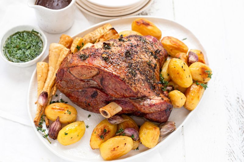 Roast Leg of Lamb with Mint Sauce