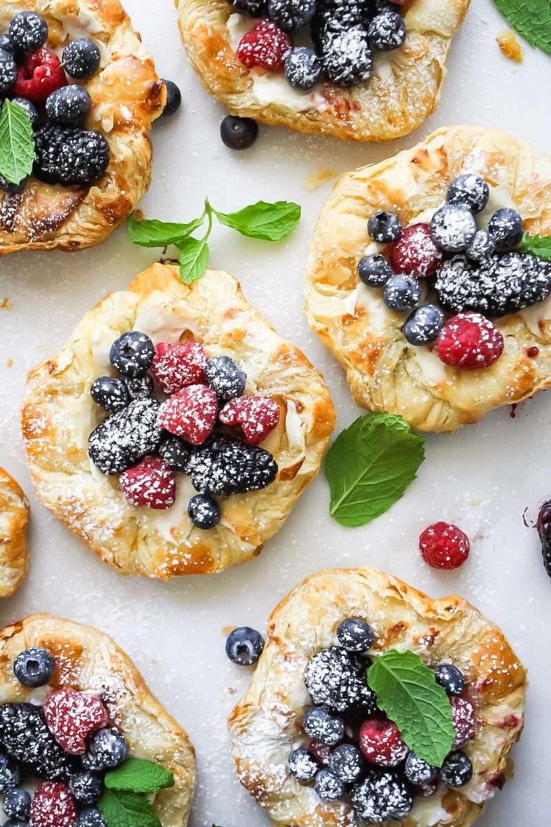 Berry Cheesecake Puff Squares