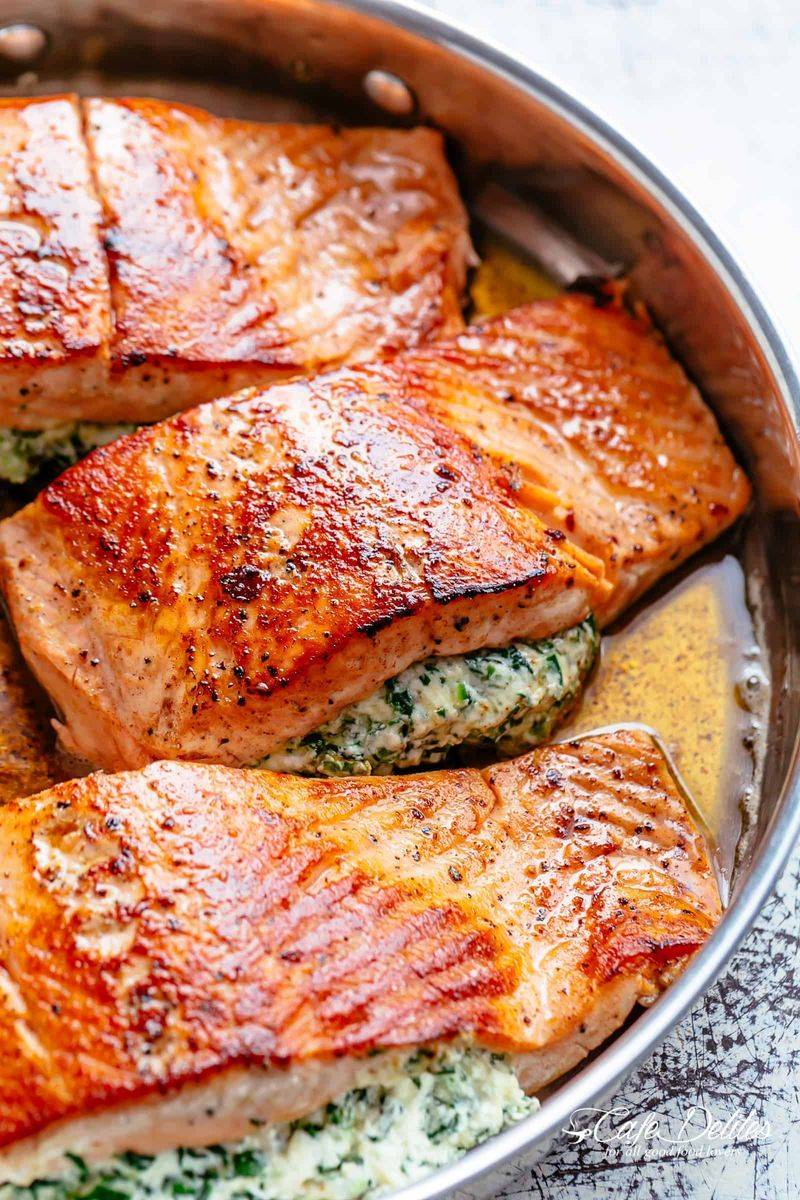 Salmon with Spinach and Cream Cheese