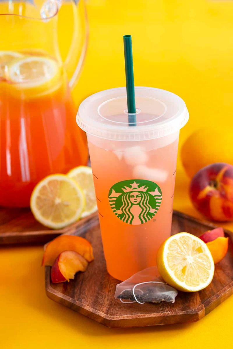 Iced Peach Green Tea Lemonade