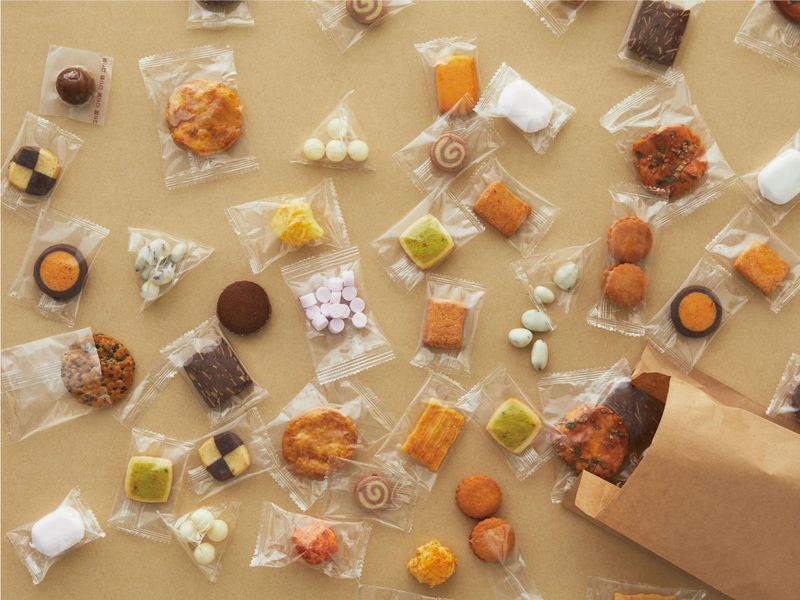 Plastic-wrapped snacks
