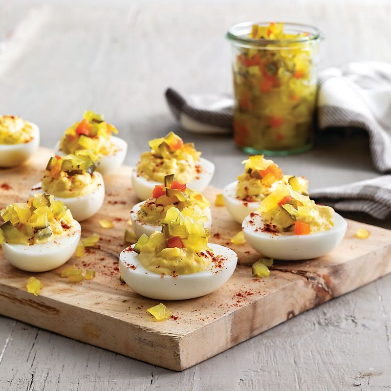 Southern Deviled Eggs with Sweet Pickle Relish