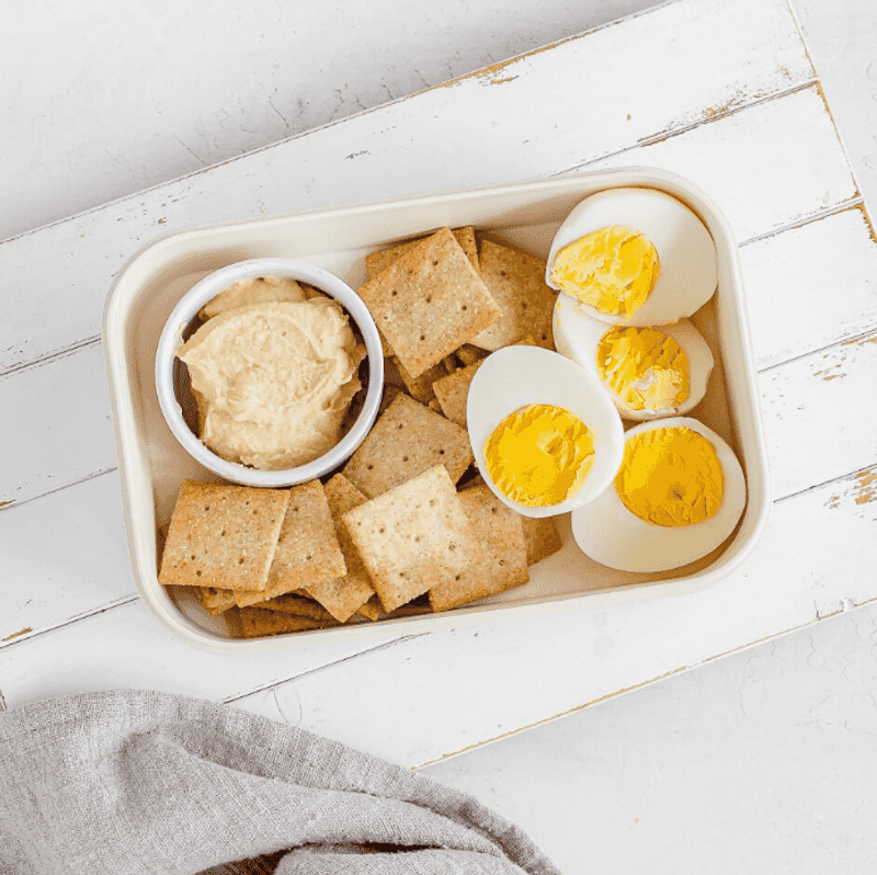 Hard-Boiled Eggs and Whole Grain Crackers