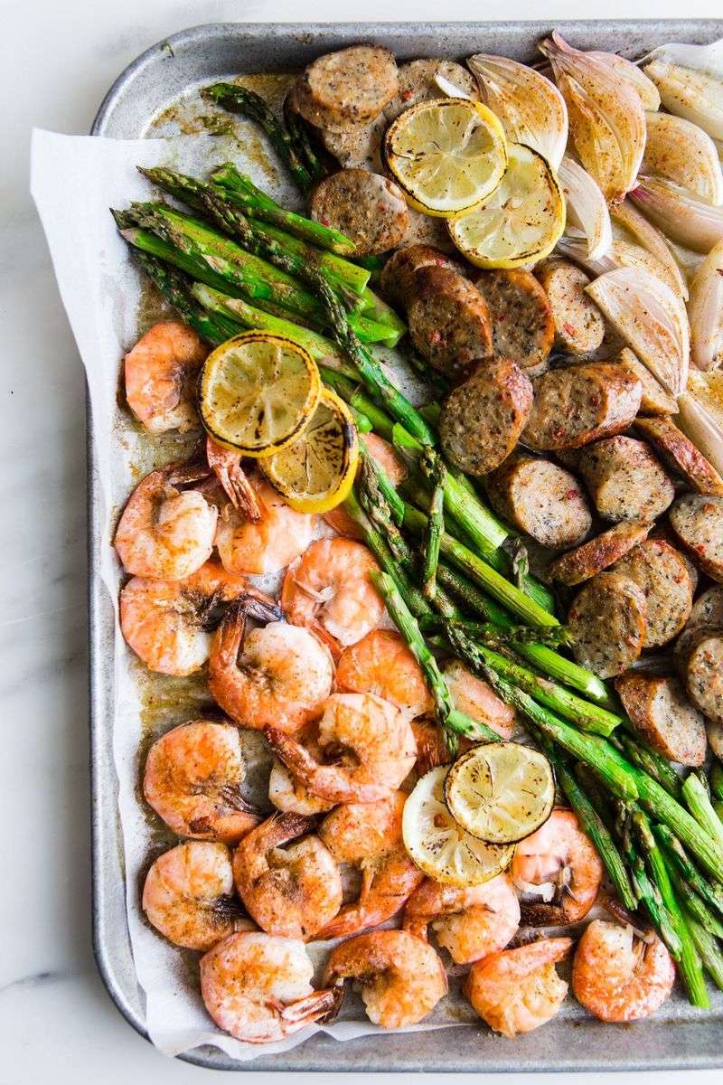 Shrimp And Sausage Sheet Pan Dinner