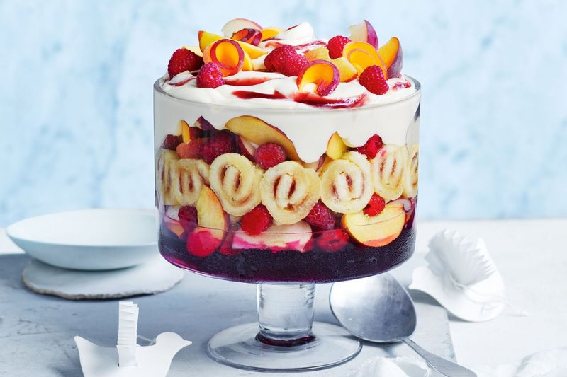 Peach Melba Trifle