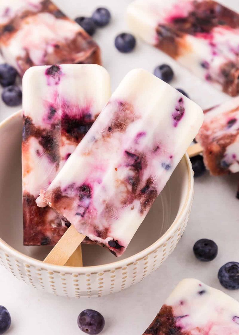 Blueberry Yogurt Popsicles
