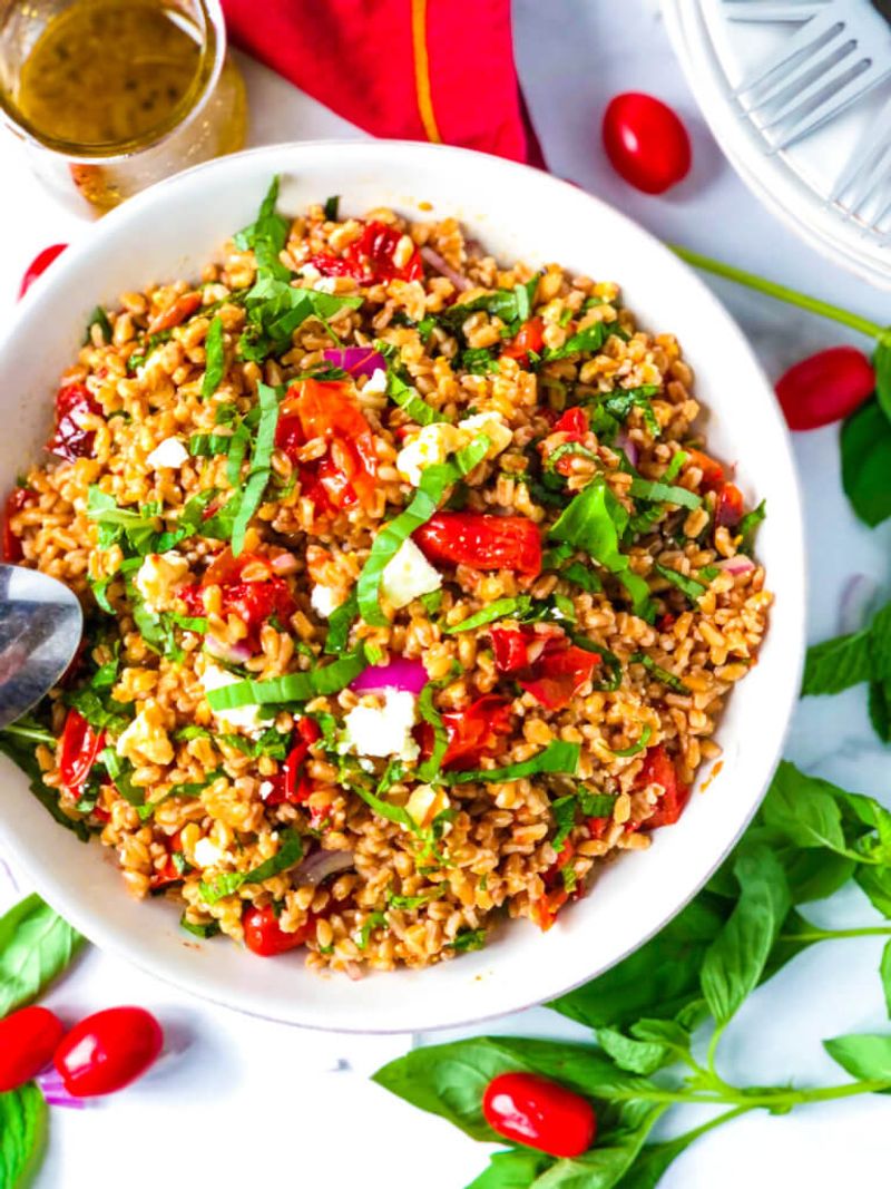 Farro Salad With Cherry Tomatoes And Basil
