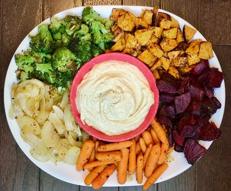 Roasted Vegetable and Hummus Platter