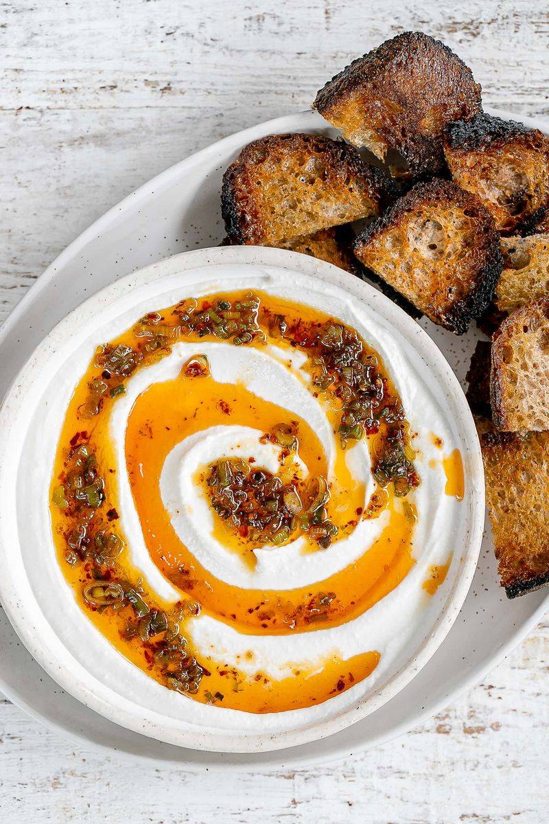 Whipped Feta with Honey and Chili Oil