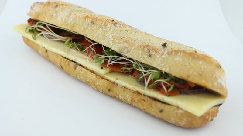 Pret's Posh Cheddar & Pickle Baguette